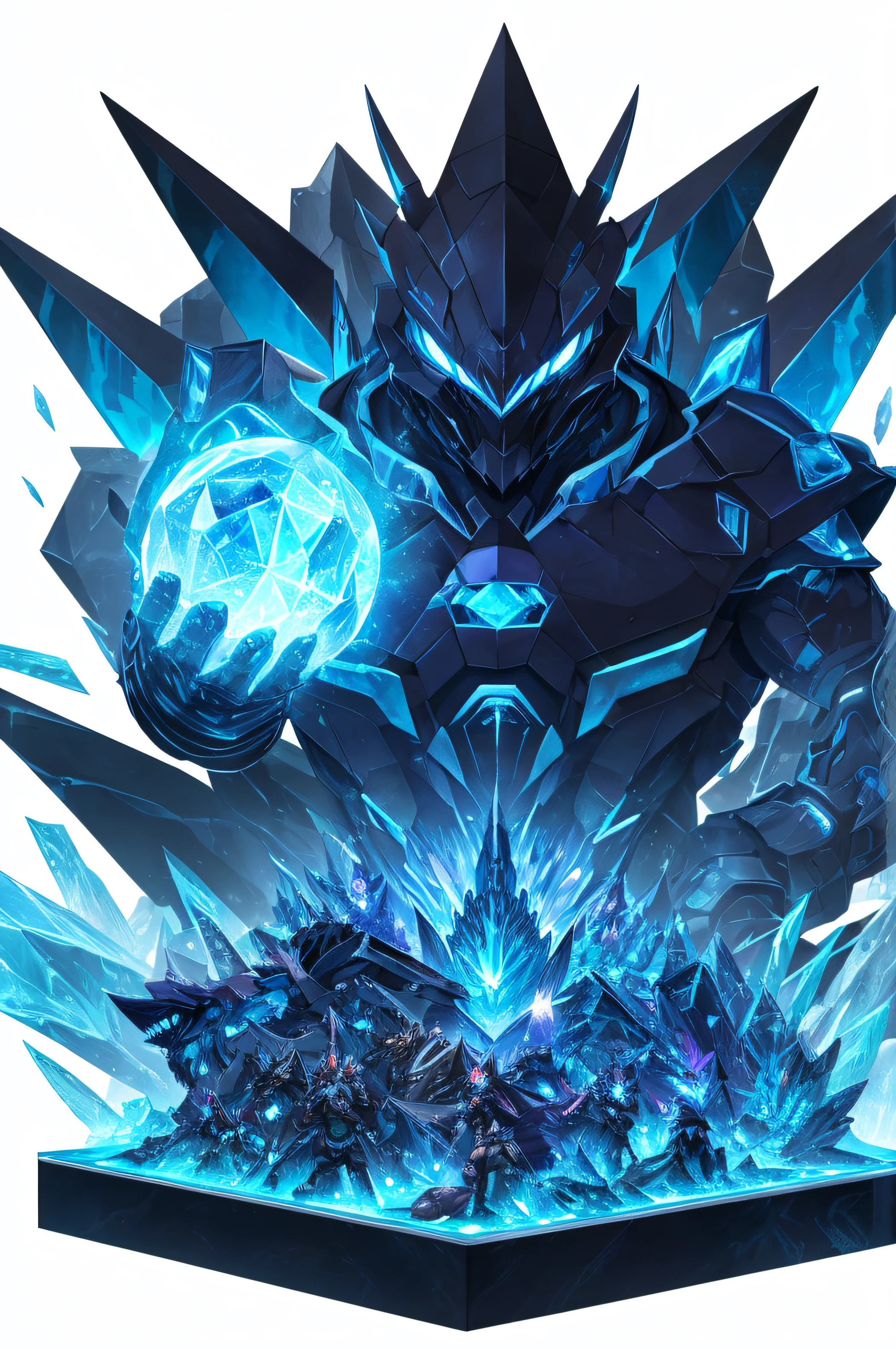 Image of black and blue monster with blue eyes, mysterious blue circuit, scribbles, Shihara, unknown artstyle, Faceless mechanical beast from the void, release the devil, Weird core voidpunk beast, Geng ghost, Ghastly, Demon cat, Elokiti, cytus and deemo styles,(tmasterpiece,Best quality at best)Detailed pubic hair,Lots of items(+Detailed pubic hair,many parts),+Role description,be full of details,only one,Mechanical style,inorganic, round form,inorganic,Cute big breasts,,� ,There a blue crystal on a pile of rocks, The blue crystal exploded, Crystal Shard, Frost Gem, crystals!!, have power, crumbs, Crystal armor, Crystal skin, made of crystalized synapse, partially spacey crystallized, crystals, crystals, crystalline rock, Crystal formation, Sharp and terrifyingly cold, Jinghuan electronic suspension screen,digital materialization,huge void monster,Huge beasts,A monster that devours everything,Ogre,Devour everything,toucan,square shapes,Huge teeth,more than one mouth,bullies and loudmouths。Remove the head,'s,Crazy,Legendary monsters of various creatures。digital fragments,digital cube,floating number cube,