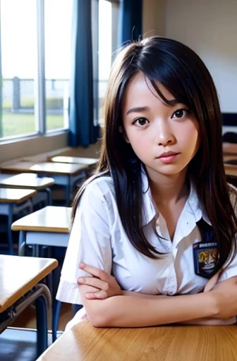 a girl inside a classroom.