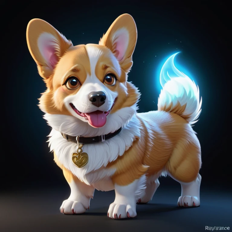 cute fantasy Welsh Corgi, glowing effect, dynamic, centered, sharp focus, beautiful detailed, face very realistic, hyper detailed, cartoon, cinematic, raytrace, Trend on artstation,
