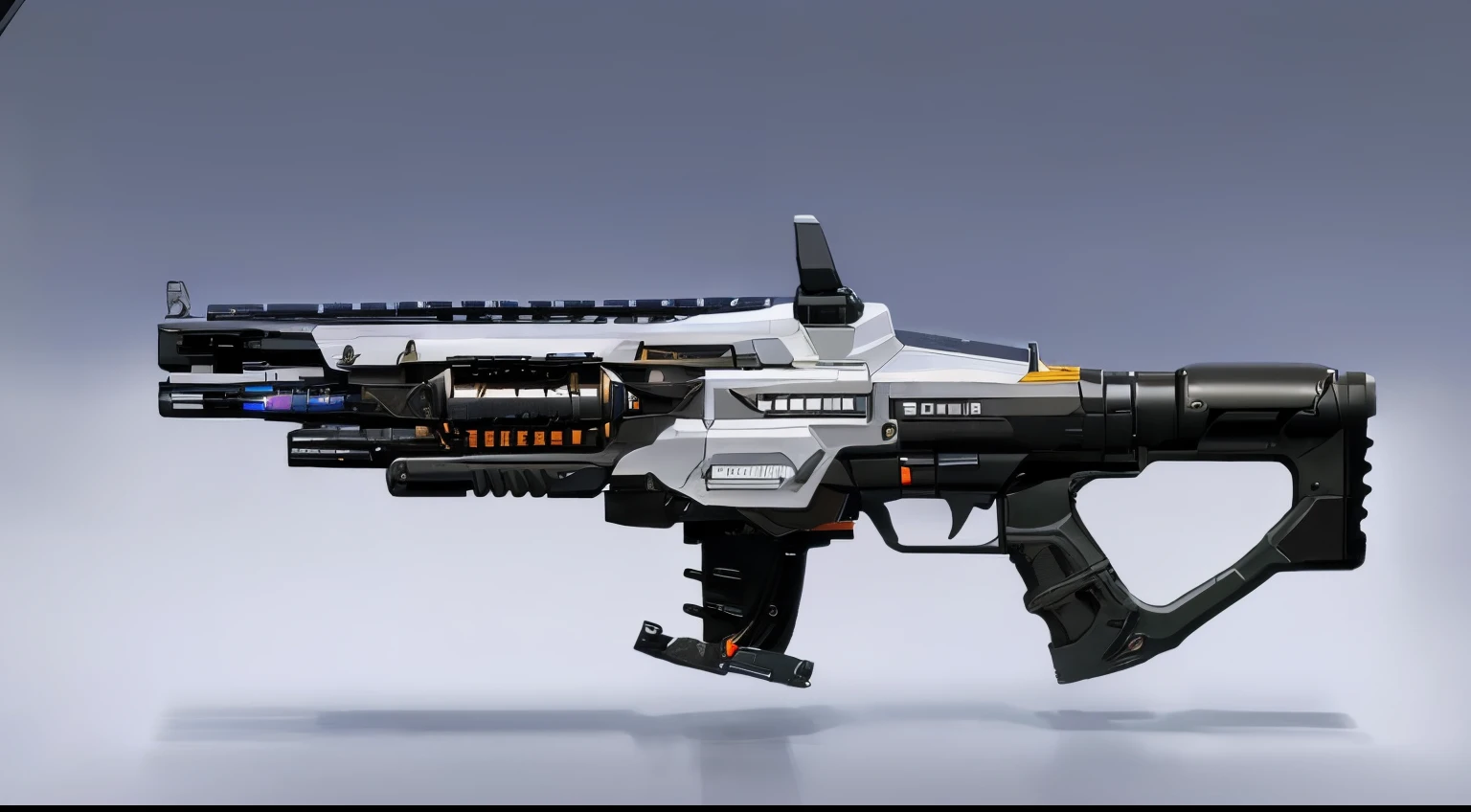 (masterpiece, top quality, best quality, official art, beautiful and aesthetic:1.2),(8k, best quality, masterpiece:1.2), CGgameguniconcsw, no humanlack background:1.3), science fiction, gradient, gradient background, weapon, vehicle focus, logo, radio antenna, Science fiction, gun, red neon