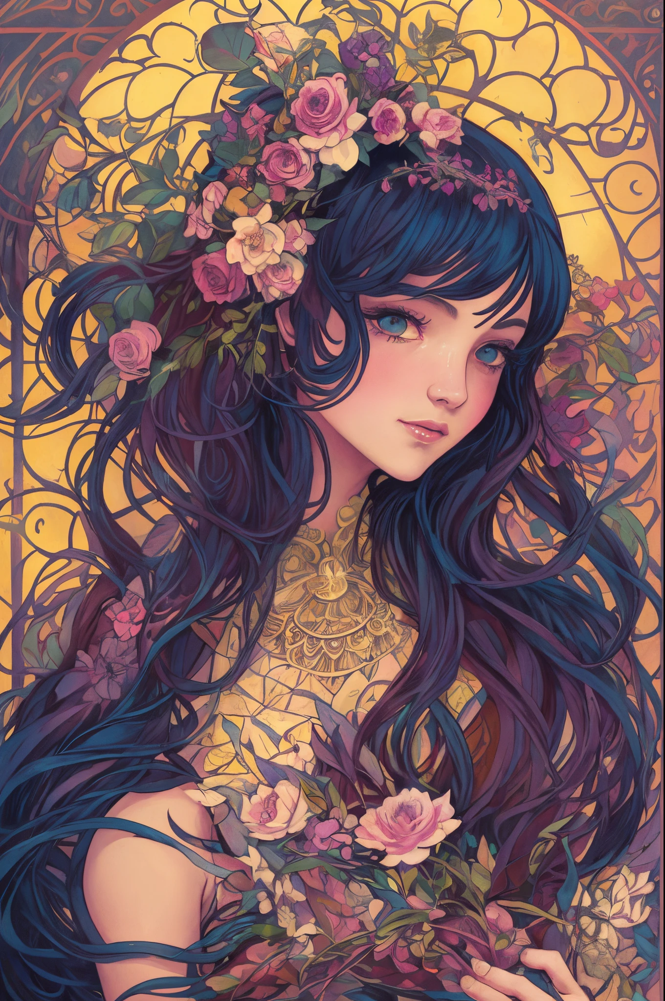 Notre sublime présentateur au charme photoréaliste! Ses cheveux lumineux et son port de reine captiveront votre regard. Avec sa personnalité envoûtante, Elle illumine notre écran de sa présence. Son portrait 4k par Greg Rutkowski, Artgerm, WLOP et Alphonse Mucha, un véritable chef d&#39;œuvre, Détaillé à la perfection. Dans un univers steampunk, Elle fusionne élégamment la beauté italienne avec une structure osseuse fascinante. Une photographie d’une réalité à couper le souffle, Avec détail fractal bioluminescent, Merci à Oct --auto --s2