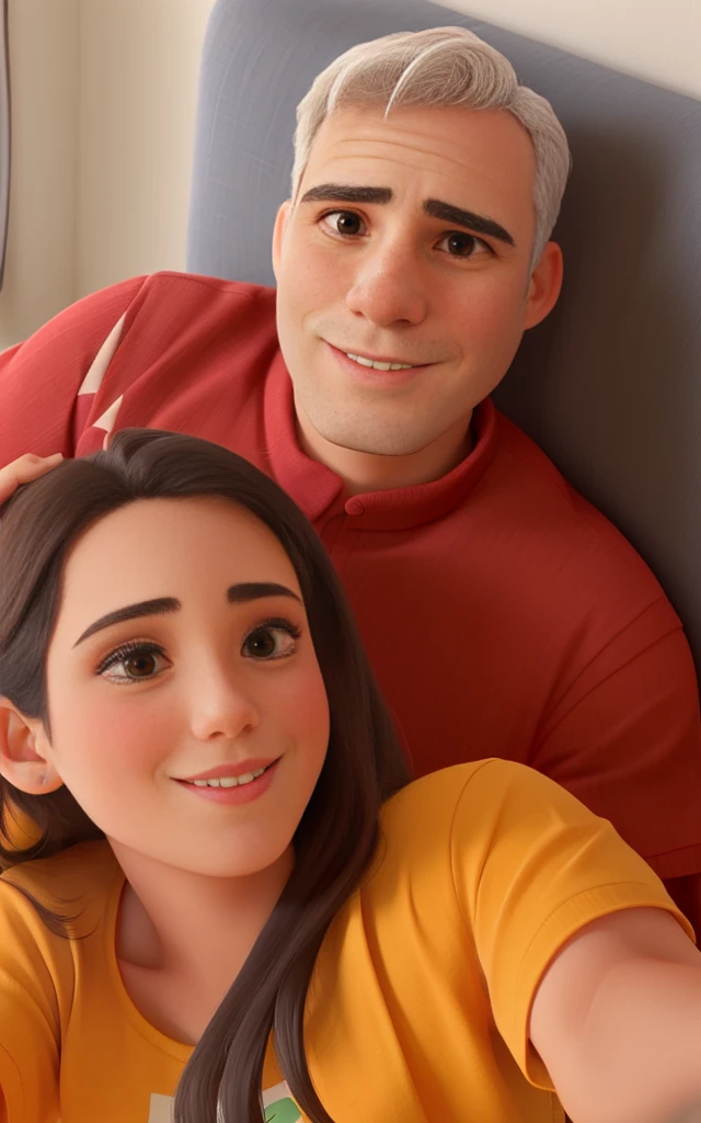 Um casal apaixonado em sua casa