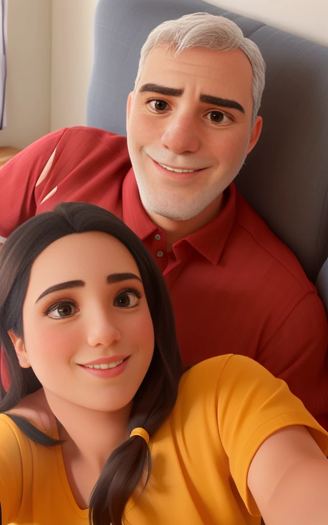Um casal apaixonado em sua casa