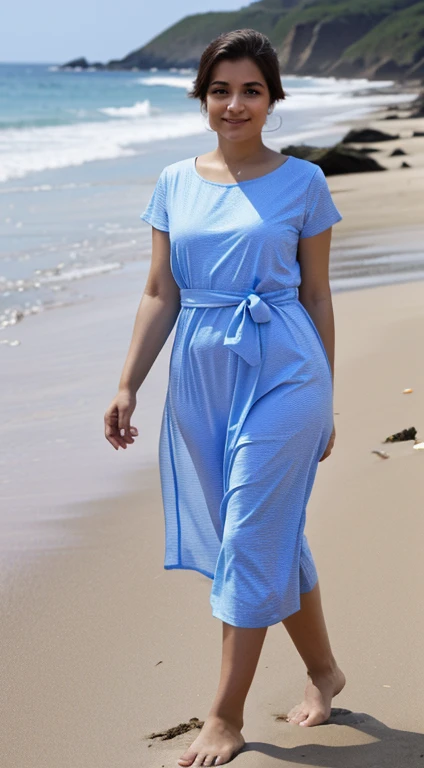 linda mulher modelo realista de corpo inteiro 8k em trajes de banho deitada na areia da praia