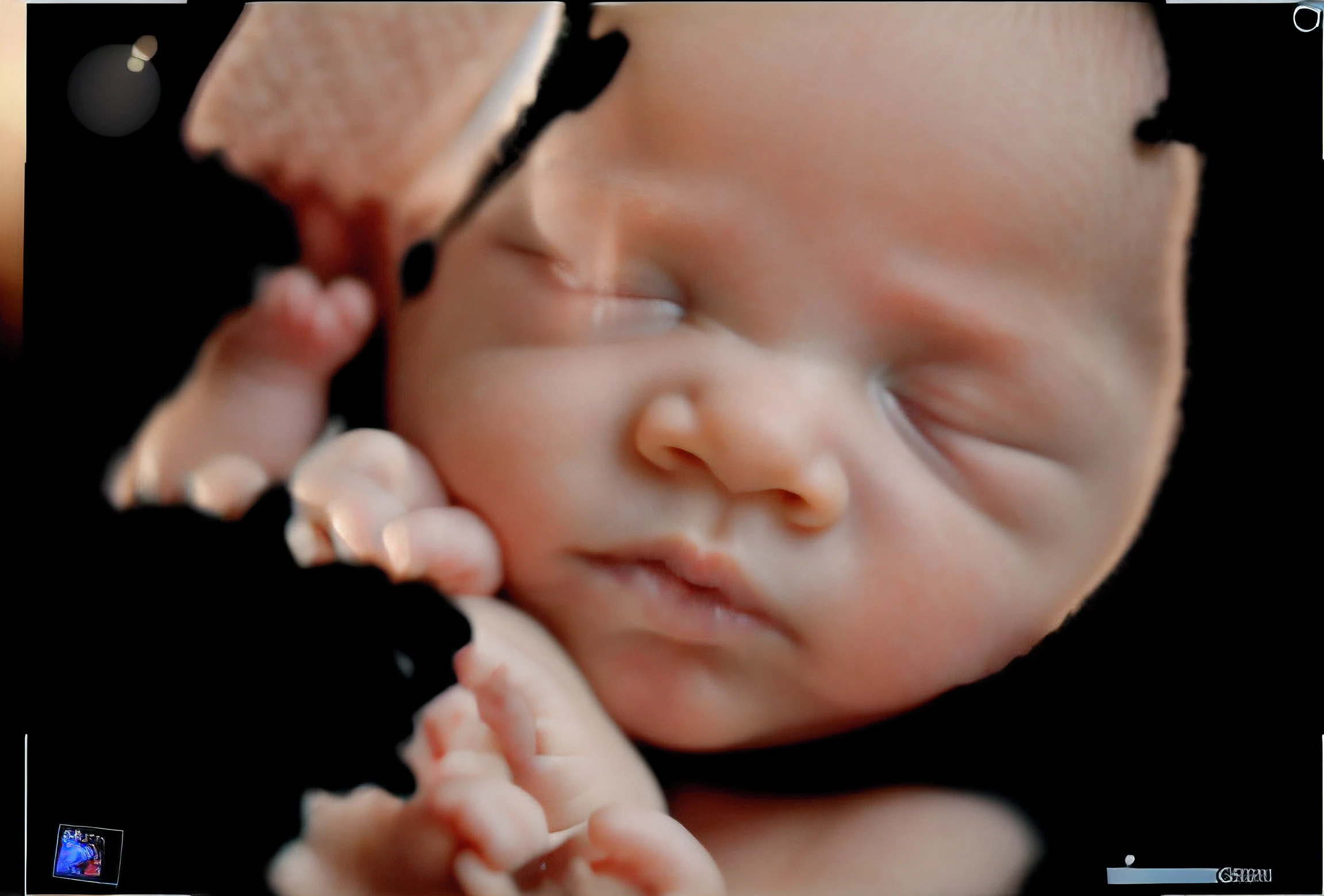 portrait, sleeping , inside womb, rosy face, hd, realistic, cute, babyl, 8k, uhd, high quality, sharp focus, The composition beautiful rich and bright