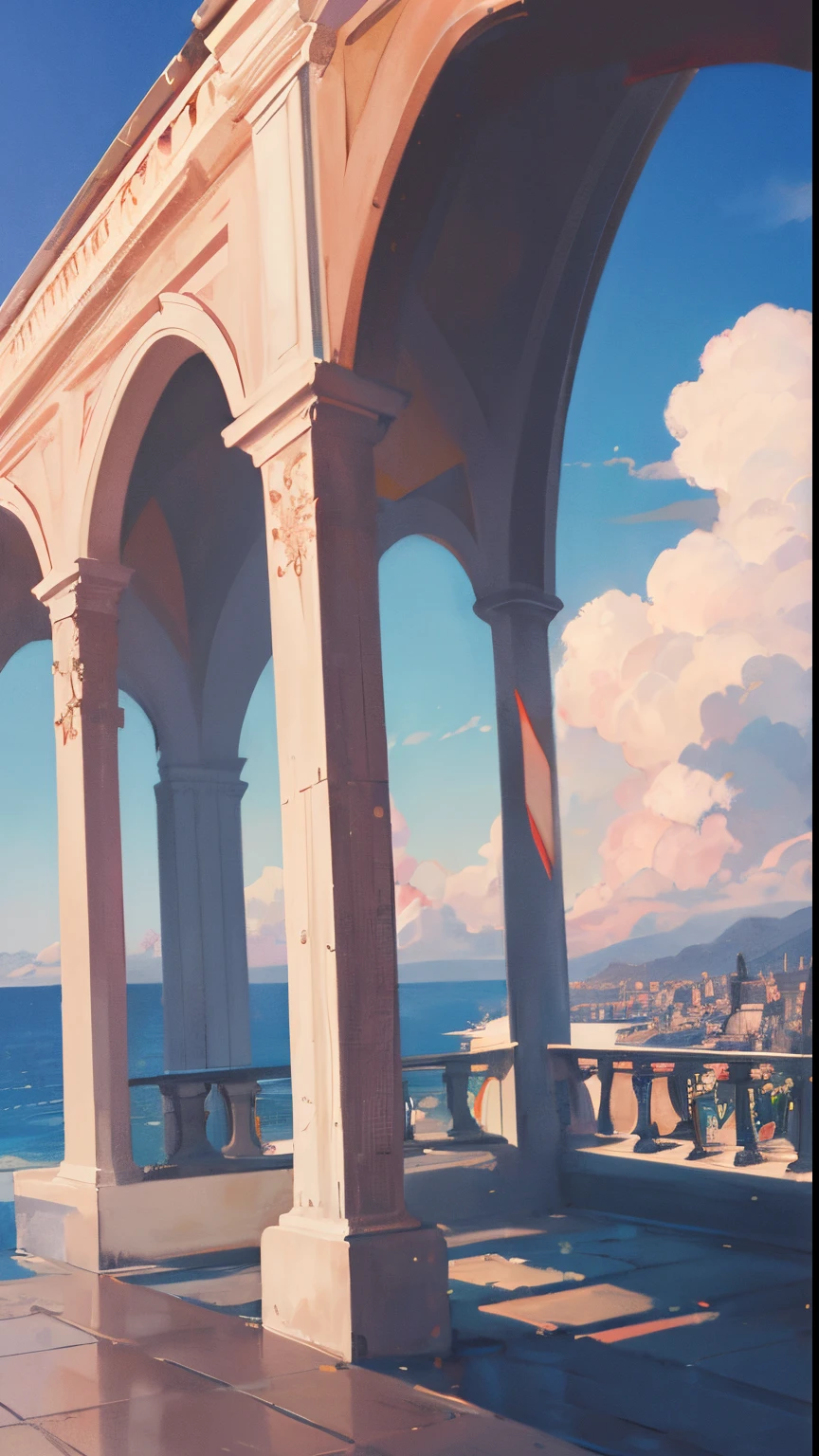 cocktailworld, no humans, scenery, summer, sky, cloud, blurry background,
masterpiece, best quality, ultra detail,