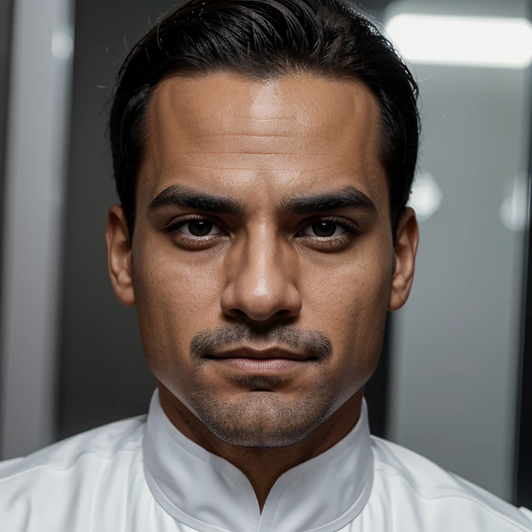 Homen branco terno preto com uma cara de desespero