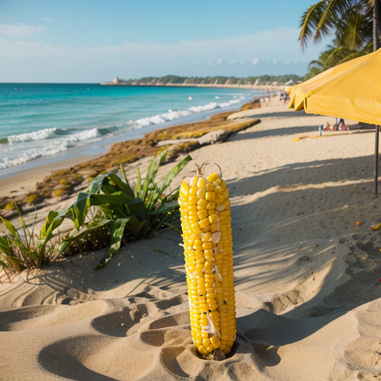 corn on the cob at the beach