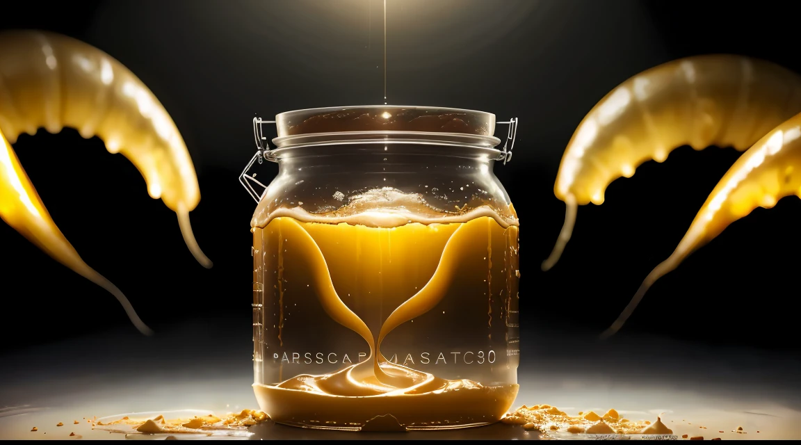 SCP-2484 - Parasitic Mayonnaise Worms, from SCP lore, SCP-2484 is a jar containing approximately .95 liters (1024 g) of a substance that is compositionally identical to mayonnaise, full of flesh-eating variable size white colored nematods, disgusting and messy vibes, vray tracing, raw character, 32k uhd, schlieren photography, conceptual portraiture, wet - on - wet blending, masterpiece, hyperrealism, art by artgerm and qiye, in the style of the Jose Tapiro Y Baro