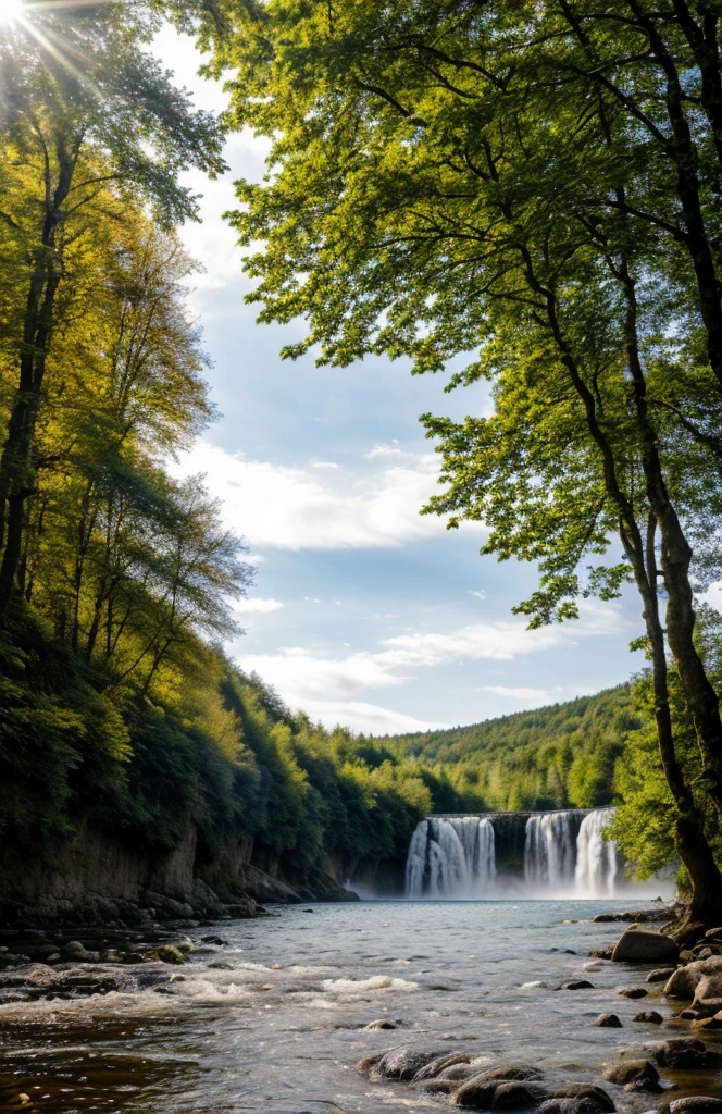 "Créez une image exceptionnelle d'une forêt enchantée baignée par la douce lueur de la lune. Les arbres majestueux s'élèvent vers le ciel étoilé, leurs feuilles chatoyantes dans les tons de pourpre et d'émeraude. Des lucioles dansent gracieusement dans l'air, éclairant le chemin sinueux couvert de mousse. Au loin, une cascade d'eau scintillante coule doucement dans un étang cristallin. L'atmosphère est empreinte de mystère et de sérénité, capturant la beauté intemporelle de la nature."