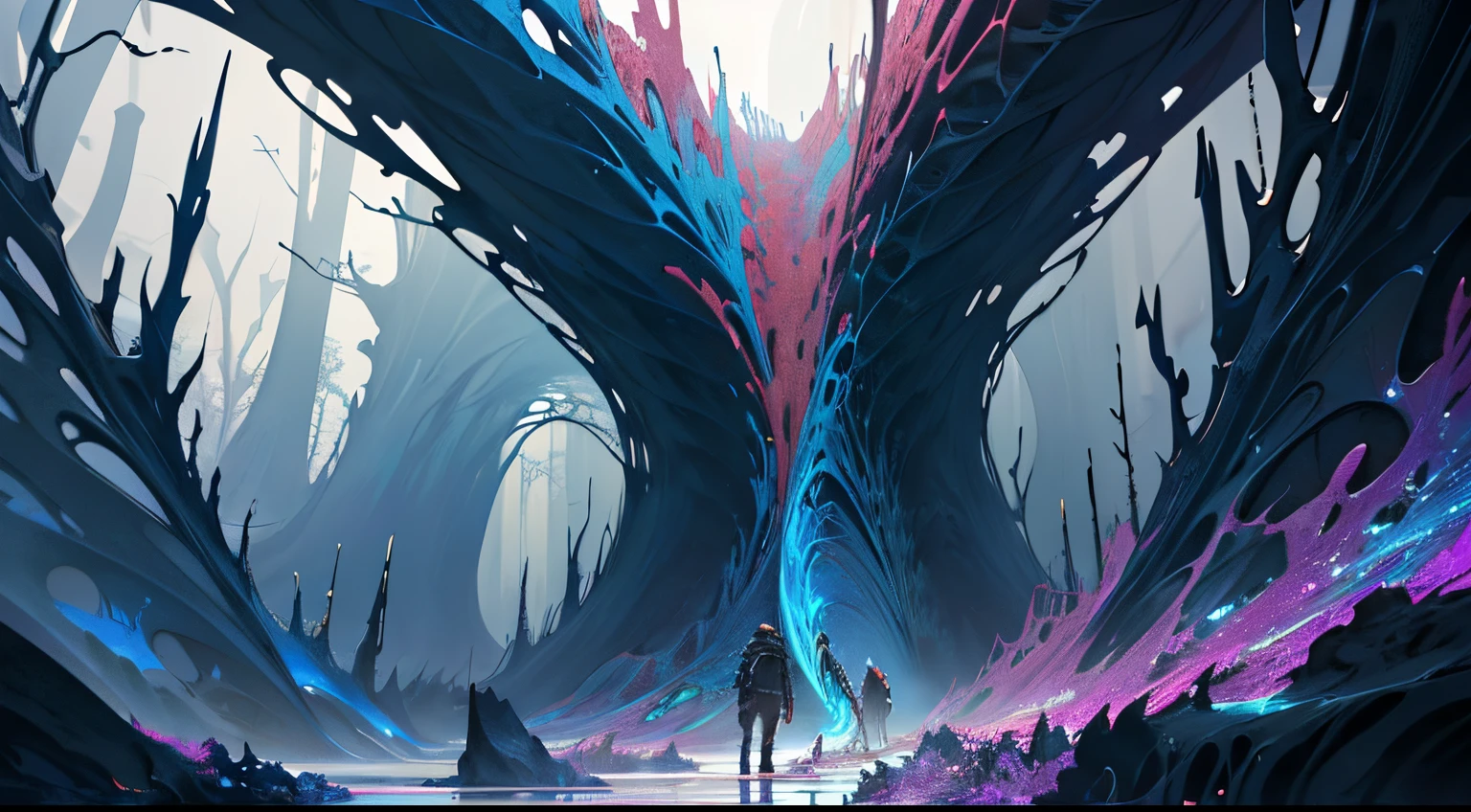 tmasterpiece, (absurd res, A high resolution, ultra - detailed), 1boys, musculous, lbeard, Alone, extremely detailed eye, (offcial art, Beautiful and beautiful:1.2), (Dark art,erosion,s fractal art :1.3), Colorful, terror, The most detailed