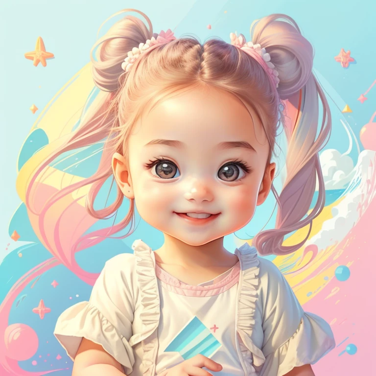 (cute baby girl smiling with ponytails playing in a beautiful beach) Munchkin, Geometric multidimensional wall portrait, livro de arte, Tchibi,
Yang08k, Beautiful, Colouring,
Obras, of the highest quality, best quality, Arte Oficial, Beautiful and Aesthetic,