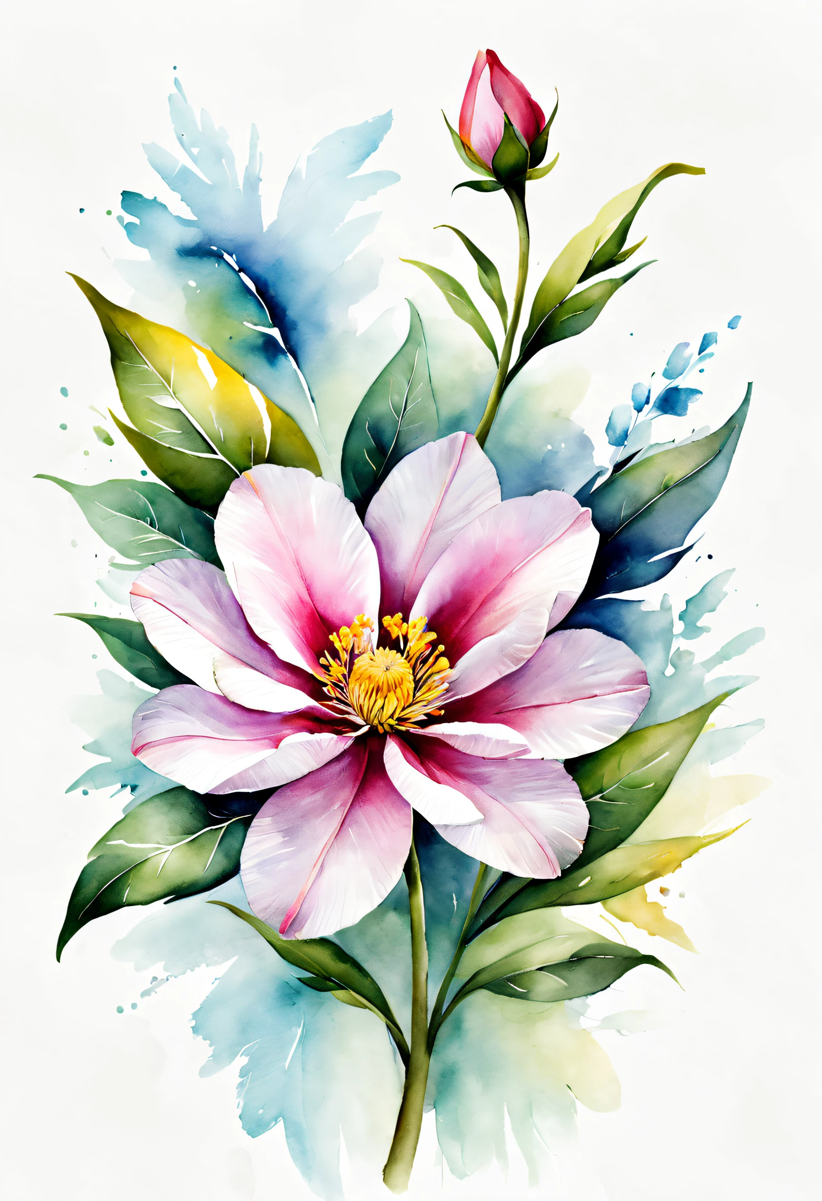 arte conceitual (ultrarrealista:1.3) Watercolor flower illustration on white background, pintura colorida em Aquarelaa, pintura colorida em Aquarelaa, Aquarela, estilo de pintura em Aquarelaa, watercolor style illustration, pintado em Aquarelaas brilhantes, Aquarela colorida, Aquarela, pintura em Aquarelaa, Aquarela, pintura em Aquarelaa vibrante, Aquarela, Desenho em Aquarelaa, arte em Aquarelaa , uma pintura em Aquarelaa, Aquarela vibrante, Aquarelaa, arte em Aquarelaa, water color . Arte digital, Ilustrativos, Pintura, pintura fosca, altamente detalhado