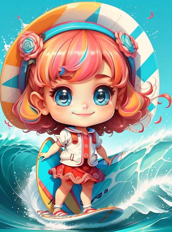 ((|) (cute baby girl smiling with a beautiful surf board) stylized identical to 1940 |)), acolchoamento ,multidimensional geometric wall PORTRAIT, arte, Chibi,
Yang016K, lindo,(( Predominant red coloration ,rosa e branco))
Primary works, qualidade superior, melhor qualidade, Arte Oficial, Lindo e Estetaduardo Kobra acolchoamento ,multidimensional geometric wall PORTRAIT, arte, Chibo,detalhes