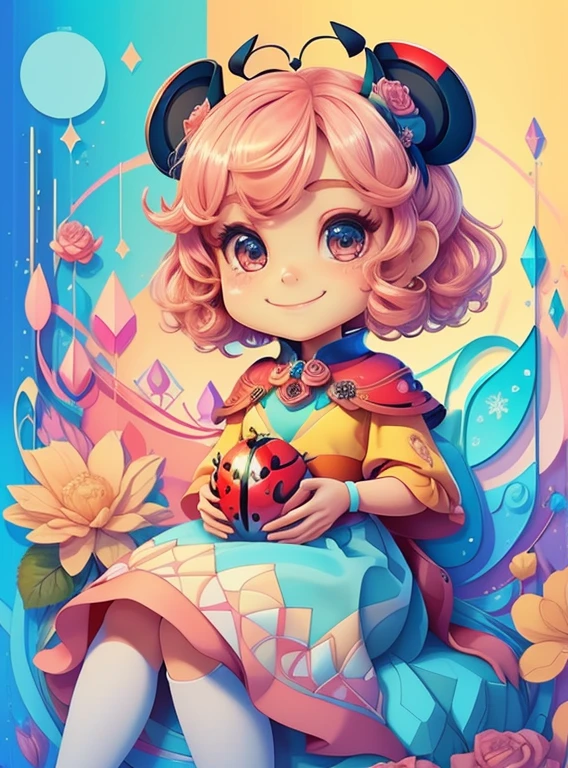 ((cute ladybug smiling, seated in a beautiful flower)) - Criador: Walt Disney2023) ), ,, ( Walt Disney acolchoamento ,multidimensional geometric wall PORTRAIT, arte, Chibi,
Yang08k, lindo, Colouring,Rose
Primary works, qualidade superior, melhor qualidade, Arte Oficial, Beautiful and Aesthetic,)) ), ,, Walt Disney acolchoamento ,multidimensional geometric wall PORTRAIT, arte, Chibi,
Yang08k, lindo, (Colouring, rosa), amarelo ,azul ,vermelho e branco)
Primary works, qualidade superior, melhor qualidade, Arte Oficial, Beautiful and Aesthetic,