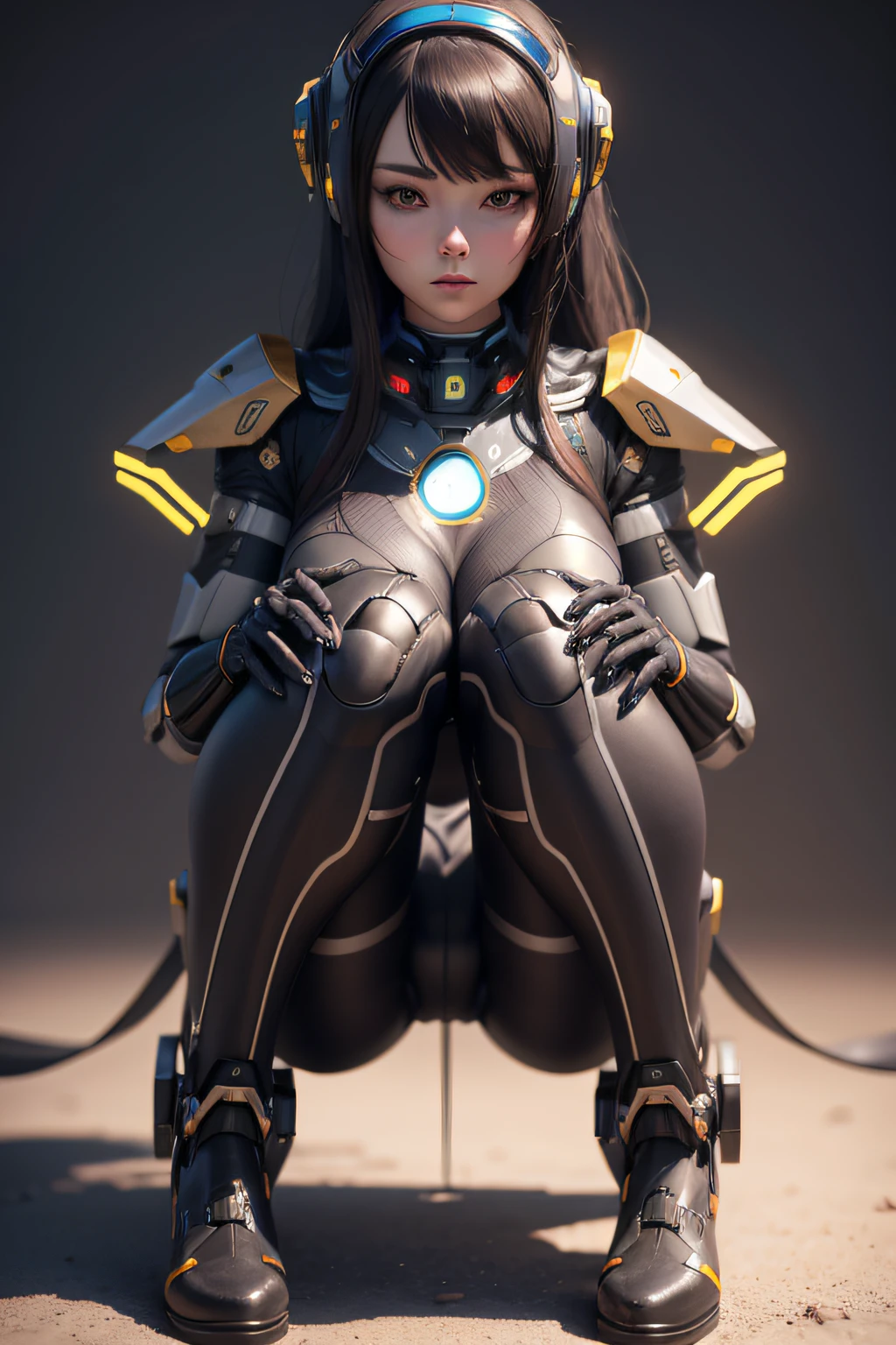 Female robot sitting straight.　i&#39;I&#39;m wearing pantyhose on my feet, nffsw, retinas, masutepiece, ccurate, Anatomically correct, Textured skin, Super Detail, high details, High quality, awardwinning, Best Quality, hight resolution