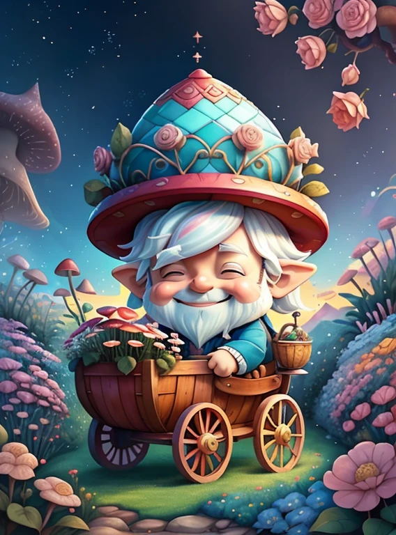 ((cute gnome smiling in a beautiful garden with a pushcart with flowers and mushroom)) - Criador: Walt Disney2023) ), ,, ( Walt Disney acolchoamento ,multidimensional geometric wall PORTRAIT, arte, Chibi,
Yang08k, lindo, Colouring,Rose
Primary works, qualidade superior, melhor qualidade, Arte Oficial, Beautiful and Aesthetic,)) ), ,,  Walt Disney acolchoamento ,multidimensional geometric wall PORTRAIT, arte, Chibi,
Yang08k, lindo, (Colouring, rosa), amarelo ,azul ,vermelho e branco)
Primary works, qualidade superior, melhor qualidade, Arte Oficial, Beautiful and Aesthetic,