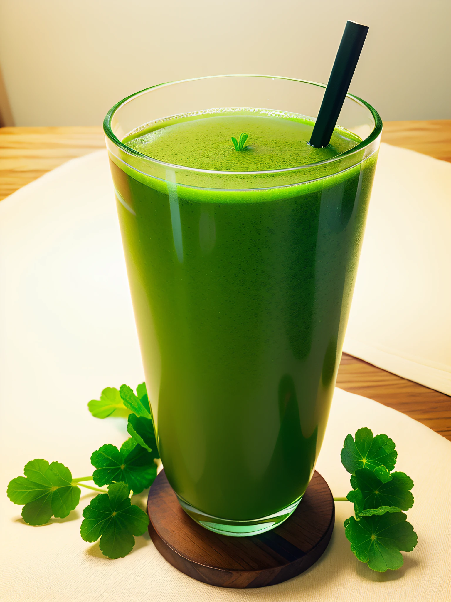 there a glass of green juice with a spoon in it,pennywort juice, greens), inspired by Masamitsu Ōta, green water, full of greenish liquid, hop cone juice, by Gusukuma Seihō, green saliva, lush greens, green, by Gigadō Ashiyuki, healthy, green waters