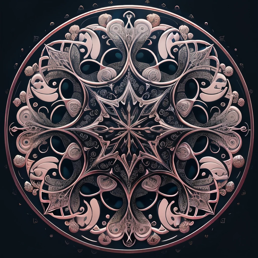 Official Art、unity 8k wall paper、ultra-detailliert、Beautifully Aesthetic、masterpiece、top-quality、(Zentangle、a Mandala、Tangles、Tangles)、(Fractal Art:1.3)、ighly detailed、Dynamic angles、The most beautiful forms chaos、elegent、Brutalist design、romantism、