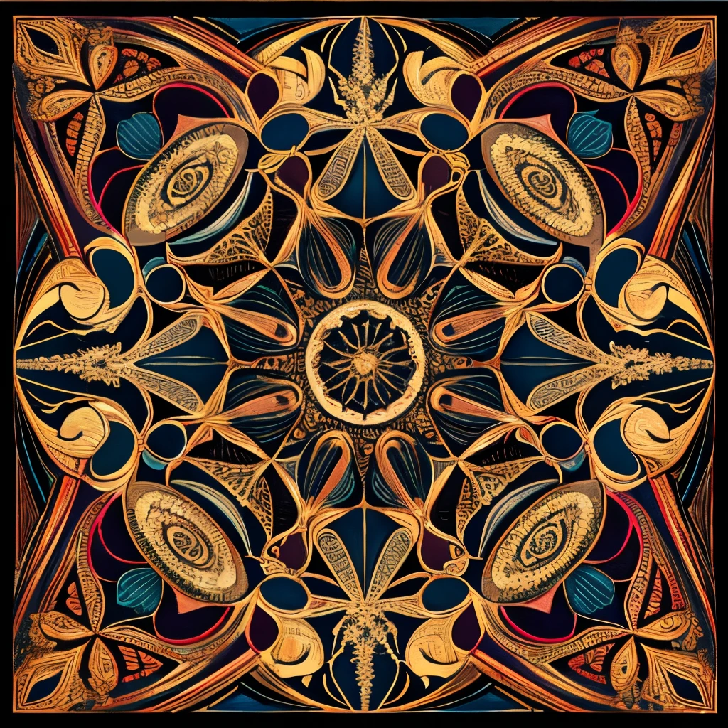 Official Art、unity 8k wall paper、ultra-detailliert、Beautifully Aesthetic、masterpiece、top-quality、(Zentangle、a Mandala、Tangles、Tangles)、(Fractal Art:1.3)、ighly detailed、Dynamic angles、The most beautiful forms chaos、elegent、Brutalist design、Vibrant colors、romantism、