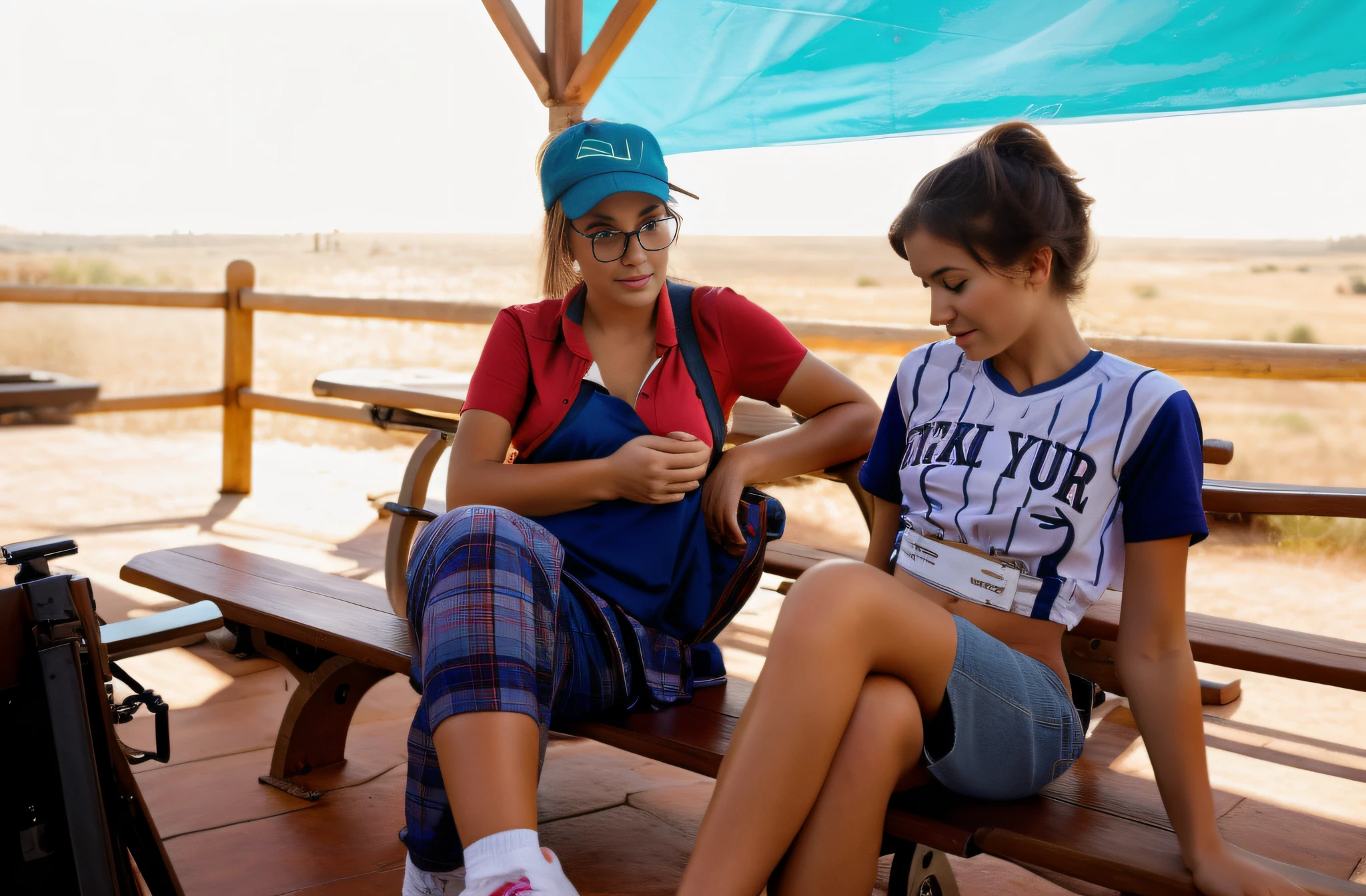 there  a woman and a beautiful girl sitting on a bench