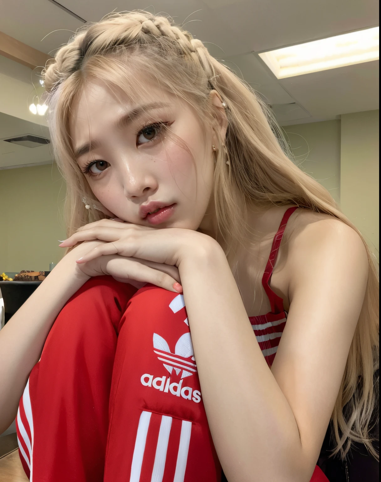 Muchacha de pelo largo sentada en una silla con las manos en la barbilla, Parque Roseanne de Blackpink, Lalisa Manobal, 韓国アイドル, Chica coreana, Jossi de Blackpink, Lalisa Manoban de Blackpink, ulzzang, Sakimichan, Heonhwa Choe, Jaeyeon Nam, Jinyoung Shin, Cl