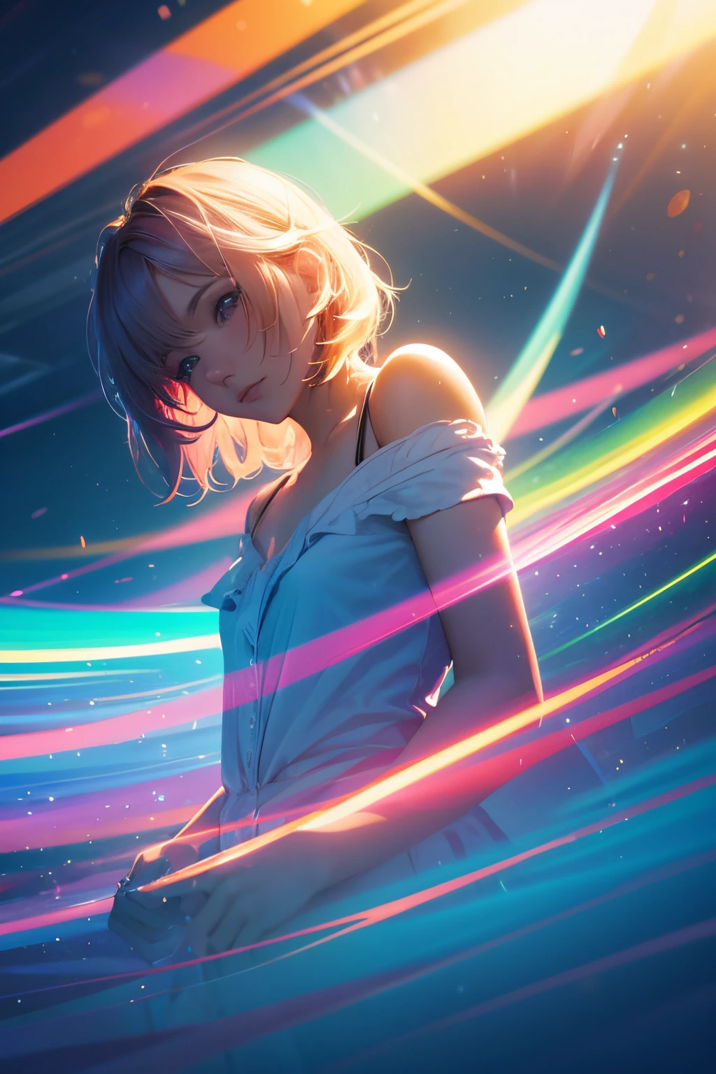 digital painting, best quality, ligne claire, vibrant colors, vivid colors, volumetric lighting. soft light, diffused lighting, radiant light rays, bloom, caustics, subsurface scattering, dreamlike,