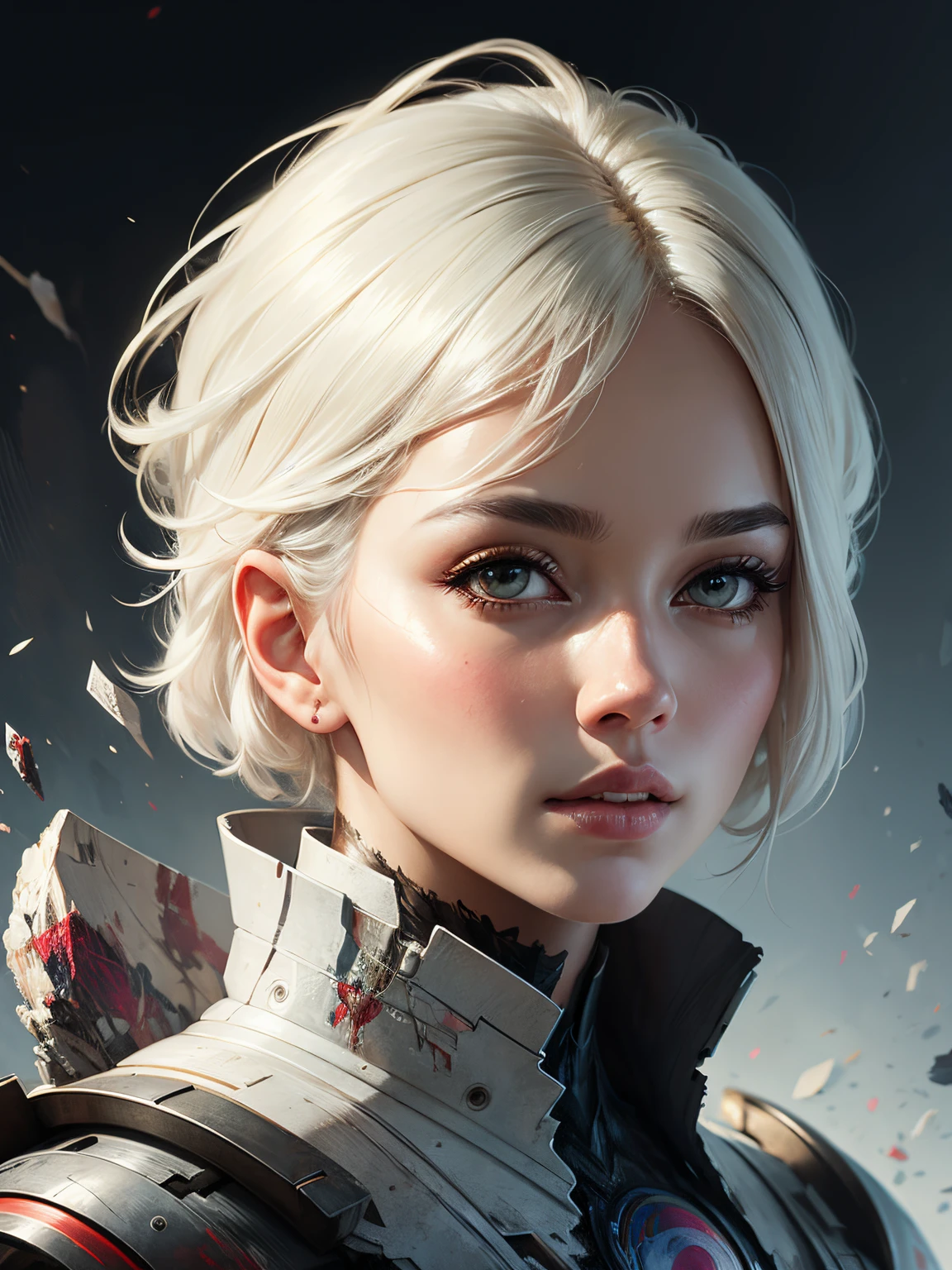 professional portrait , abstract beauty, approaching perfection, delicate face, dynamic,white hair, moonlight, highly detailed, digital painting, artstation, concept art, smooth, sharp focus, illustration, art by Carne Griffiths and Wadim Kashin
