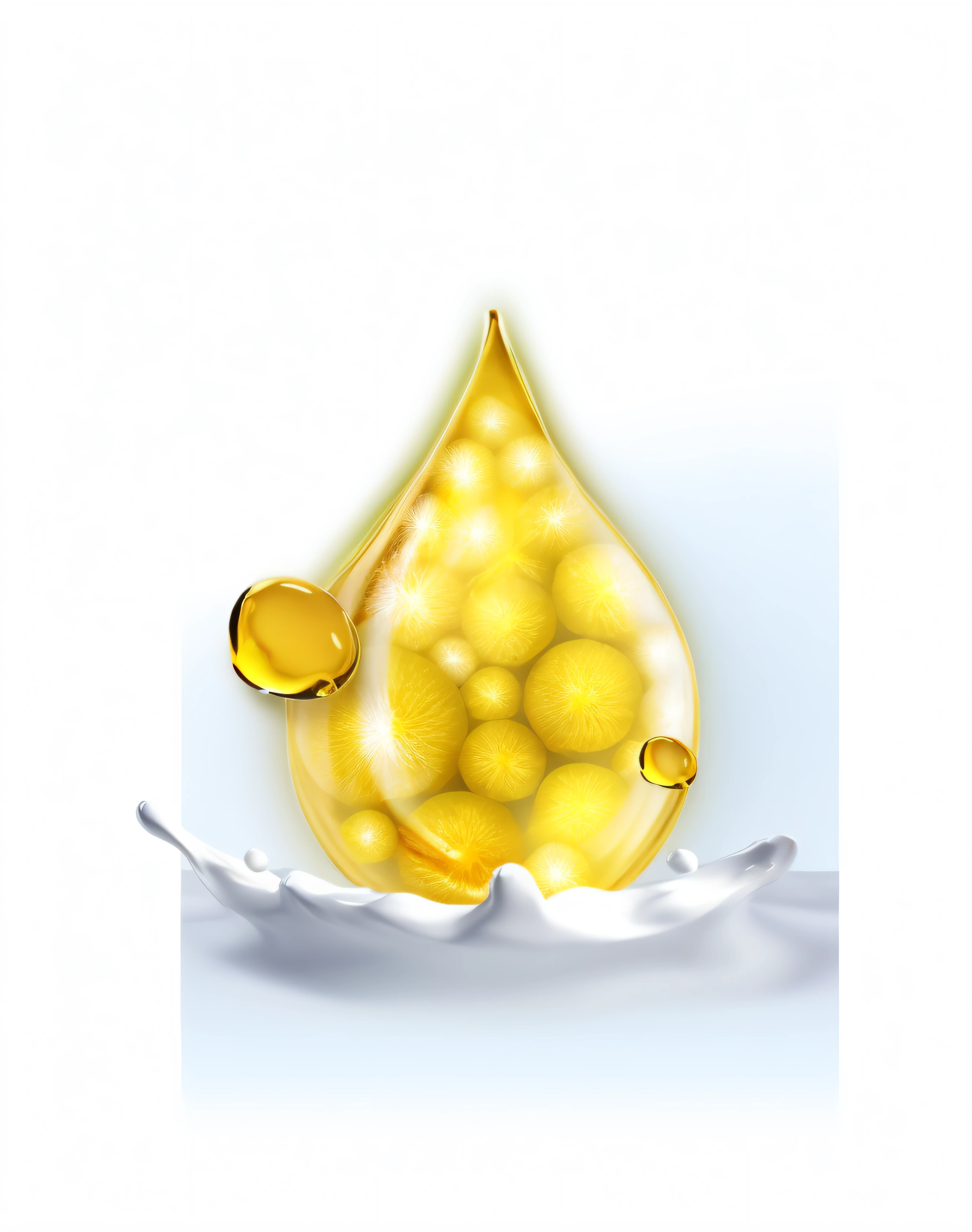 drop of liquid,There are a lot of vitamins in it, made of glowing oil, made of oil and water, glowing oil, water dripping, liquid gold, flow like oil, Dripping honey, honey dripping, bubbling skin, liquid light, rendered illustration, cooking oil, water dripping, character covered in liquid, It has the texture of lemon peel
