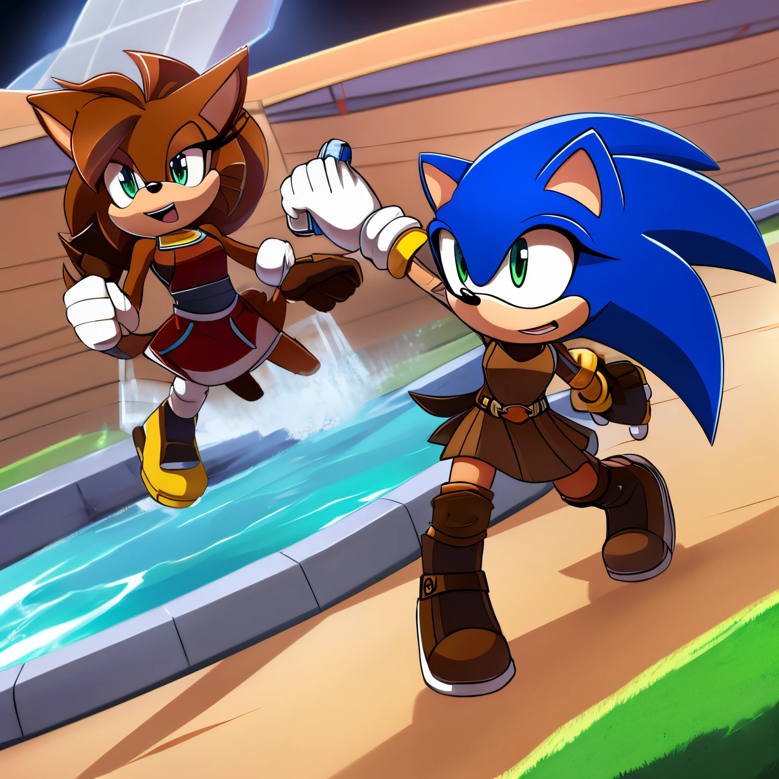 Female, Mobian, Hedgehog, brownish copper colored fur, Competitive, Escapist, and Creative