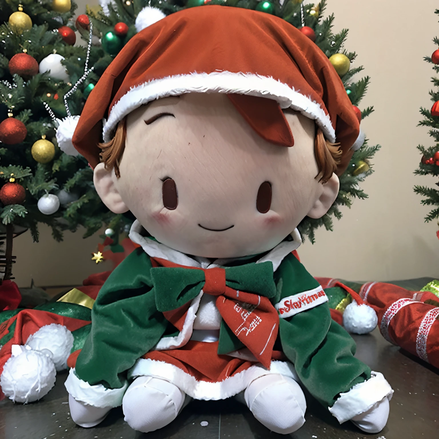 Kyle broflovski from south park celebrating Christmas while looking miserable