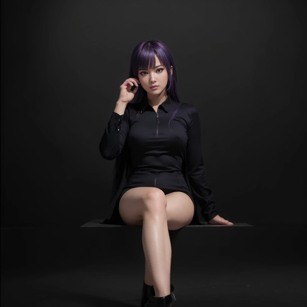 "AYANE" (best quality,ultra-detalhado,Realistic:1.37), retrato, Detailed eyes and facial features, olhos castanhos, textura de pele delicada e suave, Corpo Perfeito, textura ultra realista, maquiagem perfeita, batom vermelho, expression serious, corpo inteiro