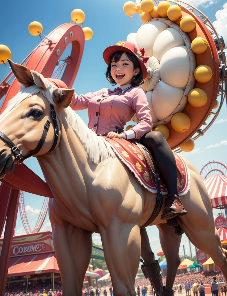(best quality,highres),theme park close-up food photography,delicious mouth-watering treats, vibrant colors, detailed textures, food art, close-up shots, beautiful presentation, appetizing desserts, shiny chocolate drizzles, creamy ice cream cones, juicy burgers, crispy golden fries, refreshing drinks, tempting cotton candy, irresistible candy apples, scrumptious popcorn, festive atmosphere, joyful families, happy laughter, colorful decorations, energetic rides, thrilling roller coasters, playful carousel, exciting ferris wheel, entertaining shows, sunny weather, dynamic lights, bustling crowds, memories captured.