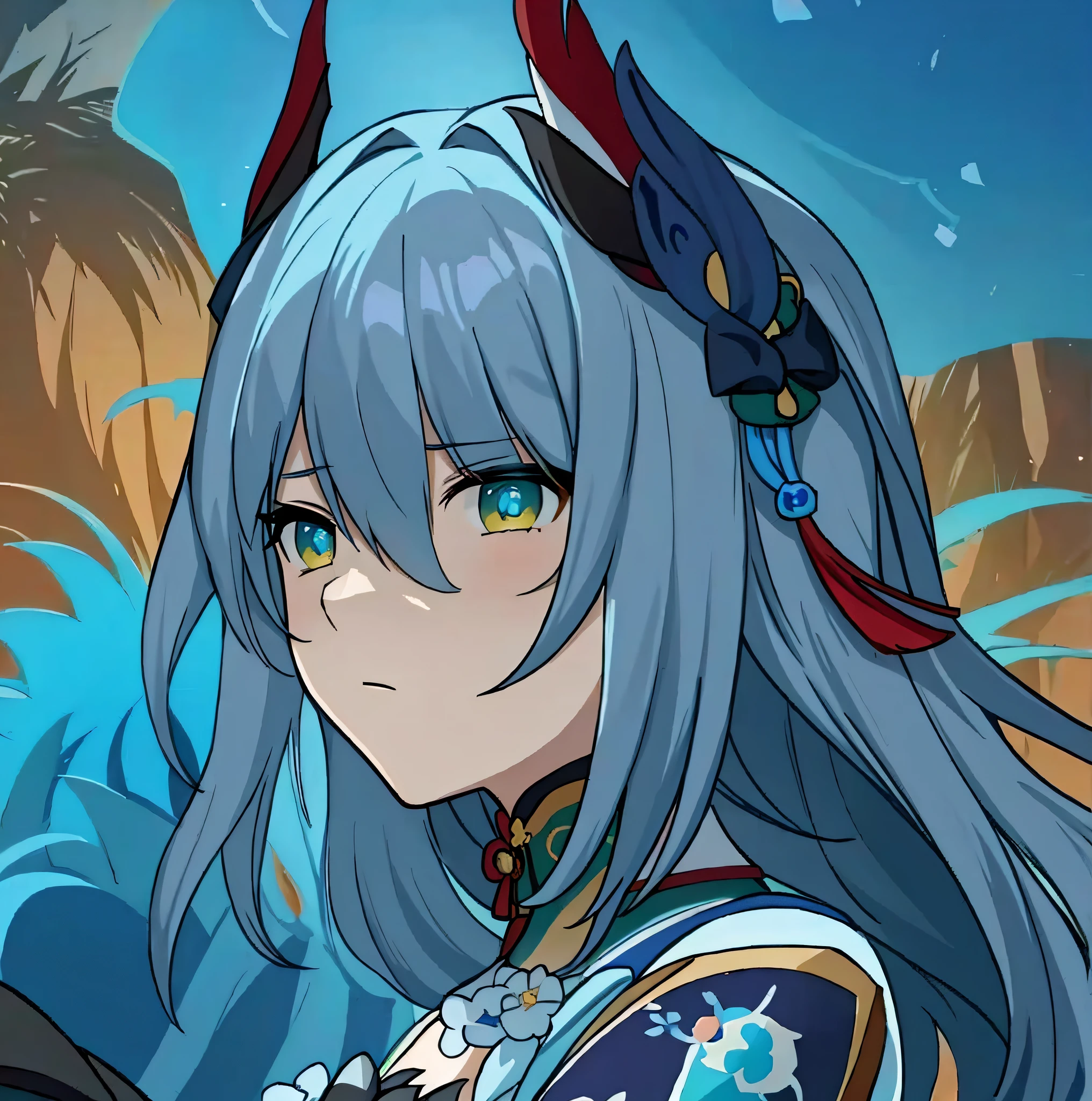 anime girl com chifres e vestido azul parada na frente de um carro, Keqing por Impacto Genshin, Retrato de Onmyoji, O impacto de Ayaka Genshin, Genshin, Zhongli, Impacto Genshin, Onmyoji, Hestia, Personagem Impacto Genshin, Fuso Rei, portrait knights of zodiac girl, Heise Jinyao, imagem do avatar