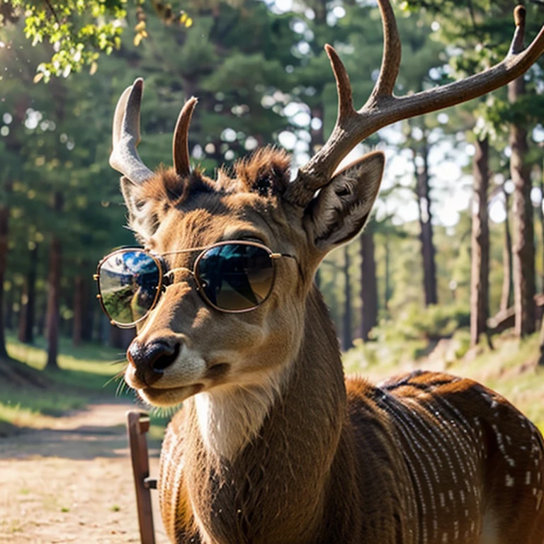 Realistic cool Deer with sunglasses