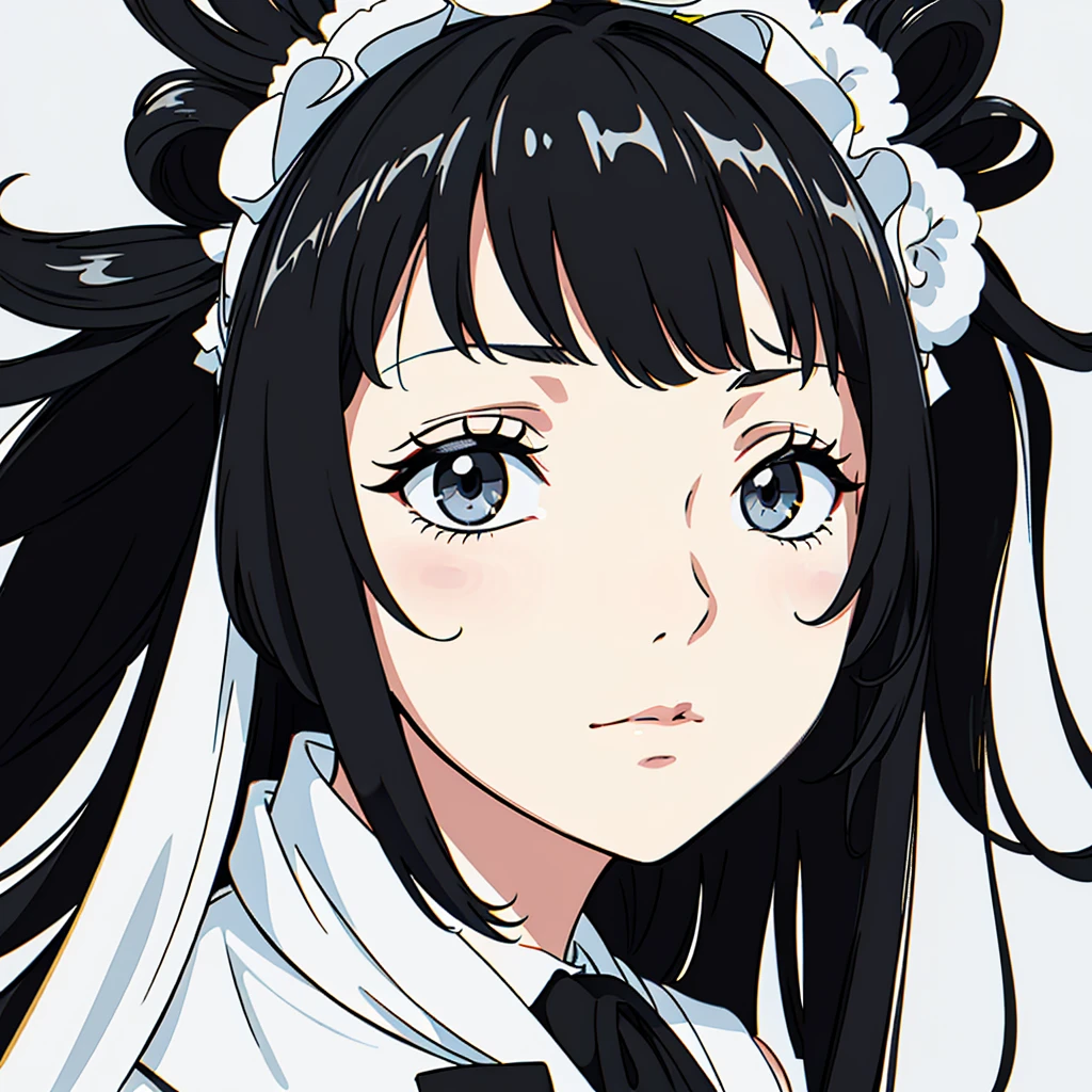 A nonchalant expression, Black and white, disheveled fringe, Hair moderately messy, appearance, Black and white,Black and white painting,white backgrounid,Lateral face,围巾,Close your eyes calmly