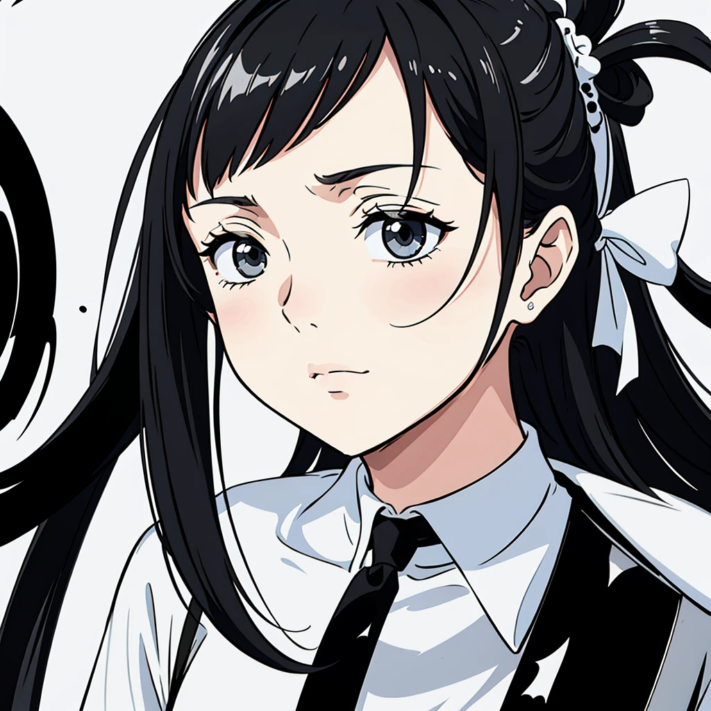 A nonchalant expression, Black and white, disheveled fringe, Hair moderately messy, appearance, Black and white,Black and white painting,white backgrounid,Lateral face,围巾,Close your eyes calmly