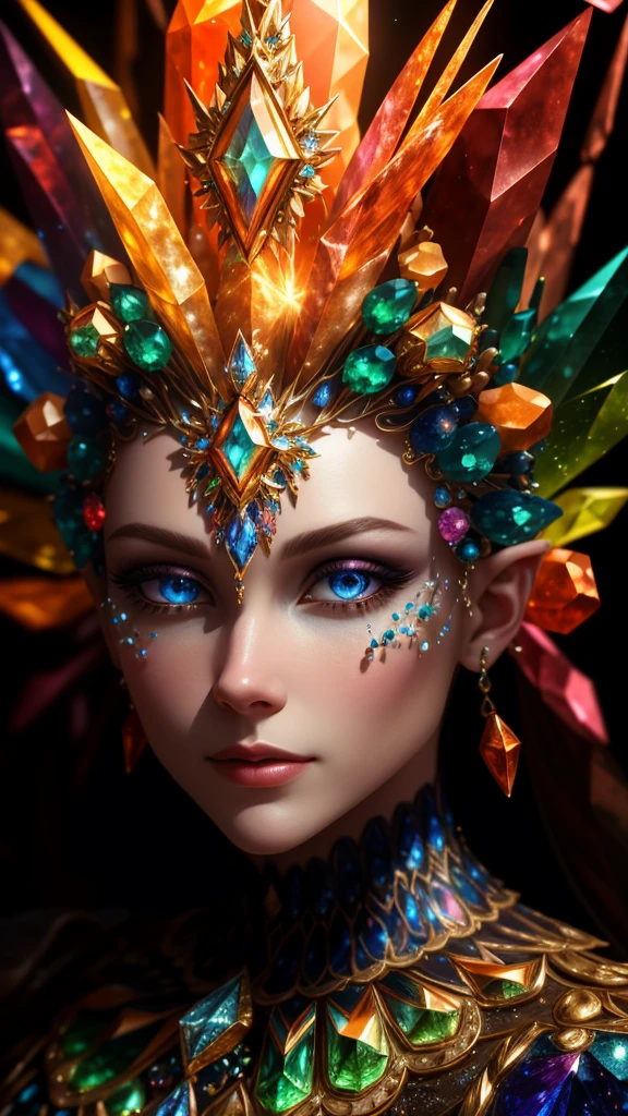 wonderful art beautiful minerals, Rainbow crystals, ultra - detailed, world in a bottle,Light up colorful diamonds,jewely,crystal,shine,metallic luster,Glaze color,a fairy world,incredible lighting, ultra - detailed, 8K, Unreal Engine5, a 3D render