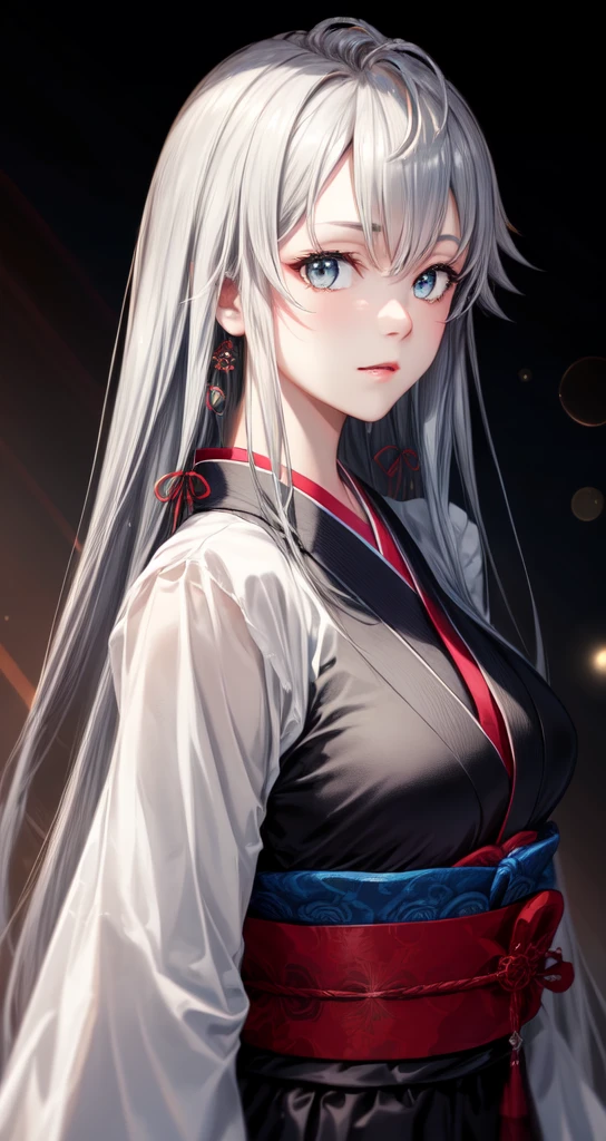 hair ornament, jet black very long hair, japanese clothes, professional artwork, Intricate Details, field of view, sharp focus, detailed painting, photorealistic lighting, trending on pixiv, Standing at attention, ((large breasts:1,3)), Beautiful body,Beautiful Nose,Beautiful character design, perfect eyes, perfect face, looking at viewer, SFW,official art,extremely detailed CG unity 8k wallpaper, perfect lighting,Colorful, Bright_Front_face_Lightinasterpiece:1.0),(best_quality:1.0), ultra high res,4K,ultra-detailed, photography, 8K, HDR, highres, absurdres:1.2, Kodak portra 400, film grain, blurry background, bokeh:1.2, lens flare, (vibrant_color:1.2), shikkoku_yorihime, (seductive look), ((looking at viewer, front body pose)), emphasize the beautifulness of tight