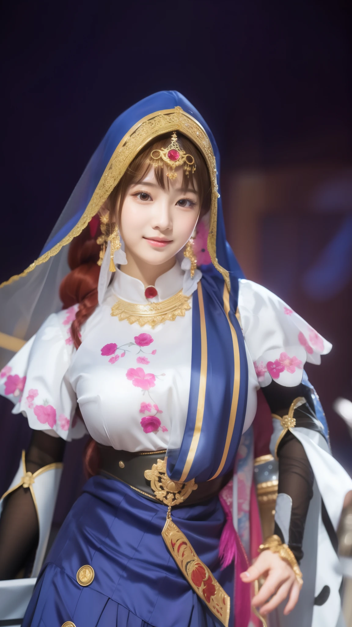 Anime, 1 girl, korea, wearing a veil, beautiful,, 8k Quality, big breasts ,
