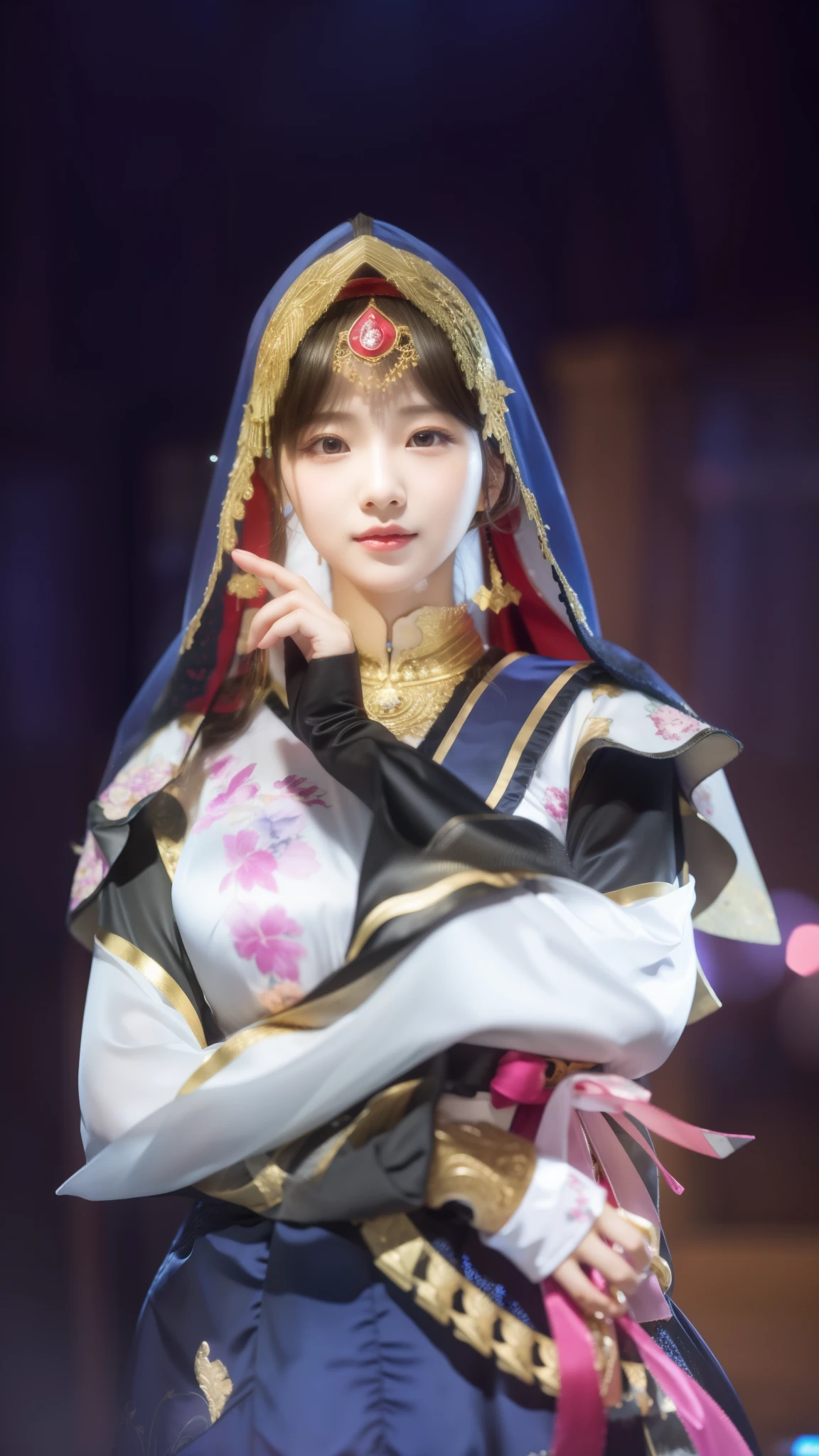 Anime, 1 girl, korea, wearing a veil, beautiful,, 8k Quality, big breasts ,