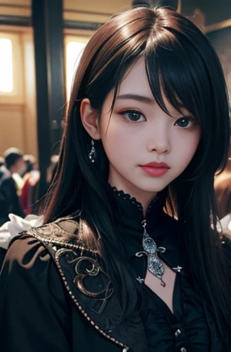 Official art、Unity 8k Wallpapers、ultra-detailliert、Joshua、Beautiful fece、Beautiful fece、​masterpiece、top-quality、Too classy、No class、dark nesaniacal、satanism、Atmosphere、mystery、romanticism、Erotic costumes、lo fashion、cyberpunked、Victorian、ornamented、Complexity、Ren Hao、pondering、emotional depth、Supernatural、1 rapariga、A slight smil、独奏、coll、Portrait composition