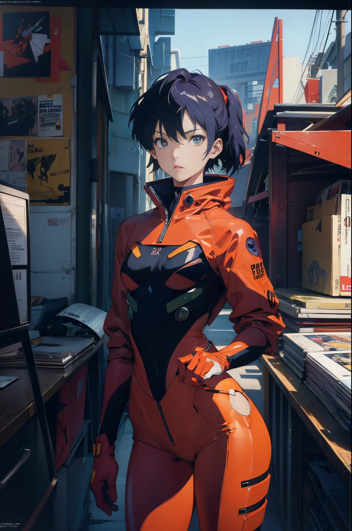 line-art, art book, design sheet, 8k, best quality, design, equipment design, Evangelion, eva, cowboy bebop, geometry, wearing Yeezy fashion, magazine, illustrations