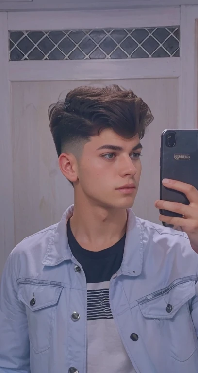 A handsome boy with the Pronounced Pompadour hair style and change background in to gym 8k ultra realistic image