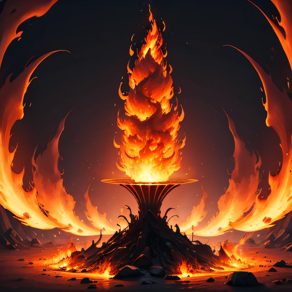 huge flame tornado