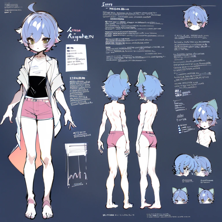 Character Reference Sheet, ConceptArt, cute boy, femboi, nice feet, gamer, Character Sheet, The same character