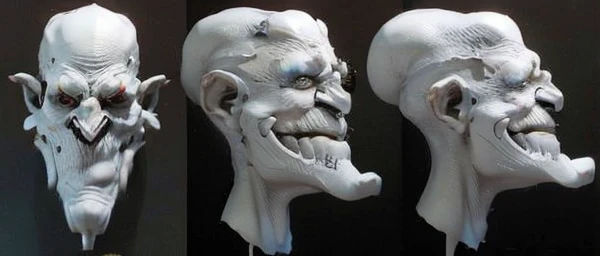 Three views of monster character avatar design