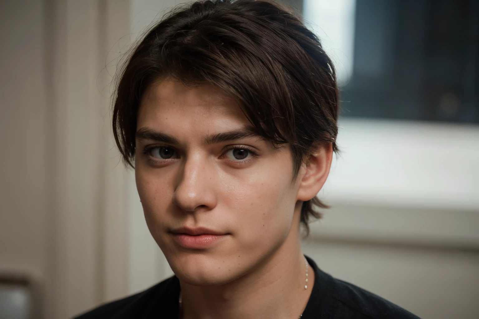 A photograph of spider man, no mask, 20 yo, handsome, detailed face, looking at camera, portrait, 8k uhd, high quality