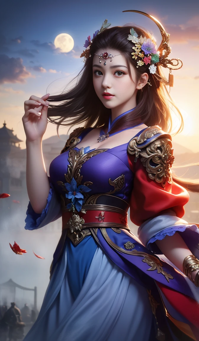 (8k, RAW photo:1.2),best quality, ultra high res,dramatic angle,(fluttered detailed color splashs), (illustration),(((1 girl))),(long hair),(rain:0.9),(hair ornament:1.4),there  an ancient palace beside the girl,chinese clotheocus on), color Ink wash painting,(color splashing),colorful splashing,(((colorful))),(sketch:0.8), Masterpiece,best quality, beautifully painted,highly detailed,(denoising:0.6),[splash ink],((ink refraction)), (beautiful detailed sky),moon,highly,detaild,(masterpiece, best quality, extremely detailed CG unity 8k wallpaper,masterpiece, best quality, ultra-detailed),(Lycoris radiata),