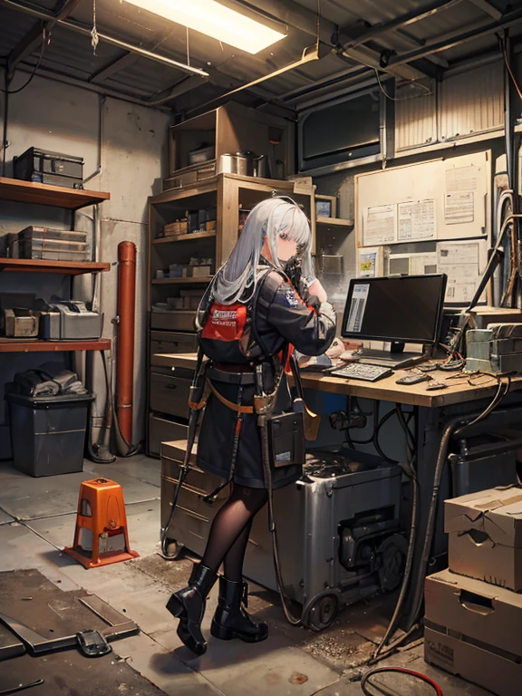 "A masterpiece illustration of masterpiece, best quality, ultra-detailed, illustration, 1girl, solo, work suit, voluptuous, body, detailed, work shoes, messy, workshop, industrial, boots, black, red, silver, metallic, gloves, goggles, protective, equipment, machinery, tools, sparks, dirt, grime, oil, stains, sweat, exhaust, pipes, gauges, dials, buttons, levers, cables, wires, hydraulic, systems, hydraulic press, crane, pulley, welding, torch, grinder, drill, saw, hammer, screwdriver, wrench, pliers, spanner, toolbox, fire extinguisher, first aid kit, ventilation, ducts, light fixtures, emergency exit, warning signs, caution tape, posters, calendar, coffee mug, dirty, workbench, storage, shelves, bins, lockers, ear muffs, face shield, respirator, smoke, fumes, debris, concrete floor, concrete walls, metal beams, rivets, bolts, screws, nuts, washers, chains, ropes, hooks, clamps, magnets, bearings, lubricants, fluids, solvents, adhesives, lubrication, maintenance, repair, overhaul, upgrade, installation, assembly, fabrication, customization, prototype, research, development, testing, quality control, inspection, certification, compliance, regulation, standard, efficiency, productivity, innovation, excellence, satisfaction, teamwork, dedication, professionalism, empowerment, diversity, equality, respect, safety culture, industrial fashion, dystopian, welding, long hair
as a skilled Mechanic fixing a car, showcasing perfect body proportions and a flawlessly detailed head, in high definition."